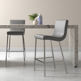 HOKKU DESIGNS Angelleah Upholstered Counter Stool with Metal Frame (Set of 2)