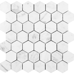BELLUNO DESIGNS Bianco Carrara 2" x 2" Marble Honeycomb Mosaic Wall & Floor Tile