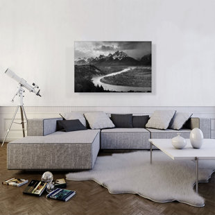 ARTCANVAS The Tetons Snake River Grand Teton National Park Wyoming On Canvas by Ansel Adams Photograph