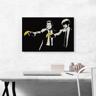 ARTCANVAS " Pulp Fiction Bananas " by Banksy Painting Print