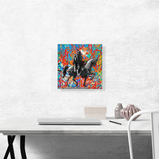 ARTCANVAS " Skanderbeg Monument George Castriot Albania Graffiti "