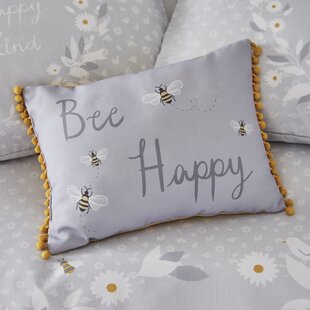 CATHERINE LANSFIELD Bee Happy 30x40cm Cushion with Pom Poms