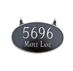 MONTAGUE METAL PRODUCTS INC. Double Sided Hanging Classic Oval Two-Line Large Address Sign Plaque