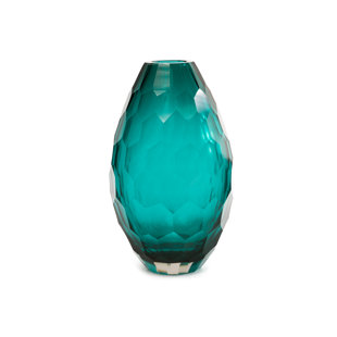 LIANG & EIMIL Teal 7" Glass Table Vase