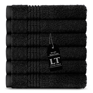 Lavish Touch Egyptian-Quality Cotton Hand Towel Set (Set of 6)
