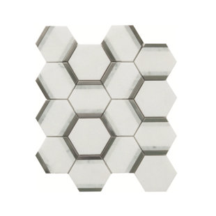 BELLUNO DESIGNS Avery 3" x 3" Honeycomb Mosaic Wall & Floor Tile