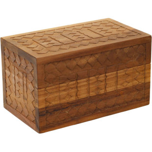 AQUA TEAK Manada™ Small Carved Teak Storage Box