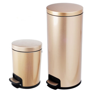 COSMOPOLITAN FURNITURE 2-Piece 7.8 Gallon Kitchen Pedal Step On Trash Can Set
