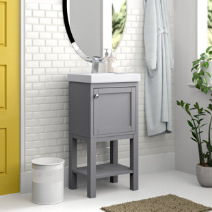 WINSTON PORTER Petronella 17.5'' Free-standing Single Bathroom Vanity with Resin Vanity Top