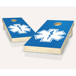 AJJ CORNHOLE 2' x 4' EMS Solid Wood Cornhole Set with Bags