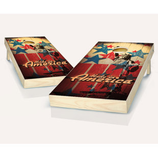 AJJ CORNHOLE 2' x 4' Made in America Solid Wood Cornhole Set with Bags