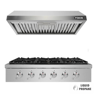 NXR Professional Ranges 2 Piece Kitchen Appliance Package with Gas Cooktop , and Under Cabinet Range Hood