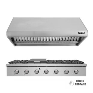 NXR Professional Ranges 2 Piece Kitchen Appliance Package with Gas Cooktop , and Under Cabinet Range Hood