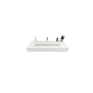 JADE BATH Jessica 47'' Stone Single Bathroom Vanity Top with Sink