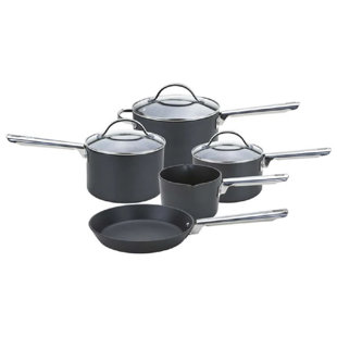 Anolon Professional Hard Anodised 6 Piece Set - Milkpan, 3 Saucepans, Stirfry and Fry Pan