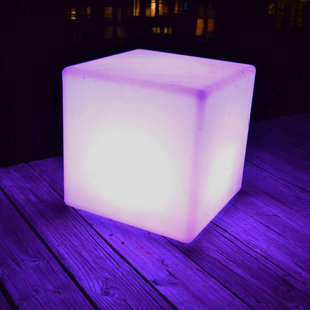 CINDERELLA INC. Main Access 16 Inch Block Seat Pool Spa Weatherproof Color Changing LED Cube