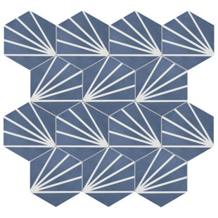 KDC TILE AND MARBLE Star Burst 8" x 9" Porcelain Patterned Wall & Floor Tile