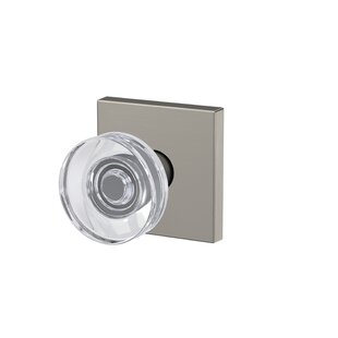 SCHLAGE Custom Dawes Glass Knob with Collins Rose Passage And Privacy Lock