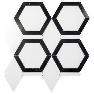 KDC TILE AND MARBLE Random Sized Marble Novelty Mosaic Wall & Floor Tile