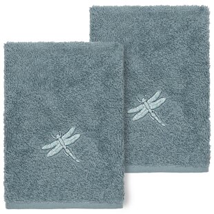 LINUM HOME TEXTILES Braelyn 2 Washcloth Towel Set Turkish Cotton Washcloth (Set of 2)