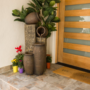 BAY ISLE HOME™ Weather Resistant Floor Fountain with Light