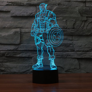 FLASH POPUP Hero Captain America Illusion Night Light