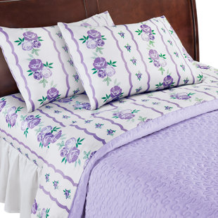 WINSTON BRANDS Microfiber Floral Sheet Set