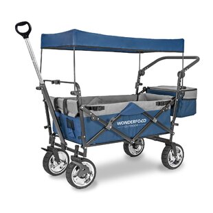 WONDERFOLD OUTDOOR Push Pull Utility Folding Bags & Storage with Removable Canopy and Foot Brakes