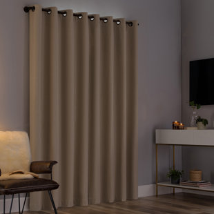 SUN ZERO Tyrell Tonal Texture Draft Shield Fleece Insulated 100% Blackout Grommet Curtain Panel