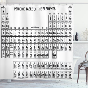 EAST URBAN HOME Periodic Mixed Shower Curtain with Hooks Included