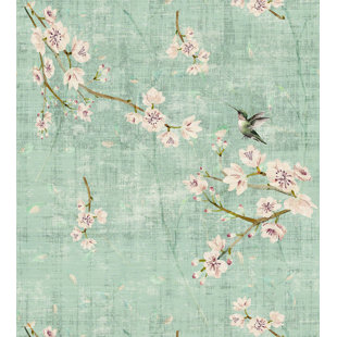 NICOLETTE MAYER Chinoiserie Blossom Fantasia 24' L x 34" W Texture Wallpaper Roll