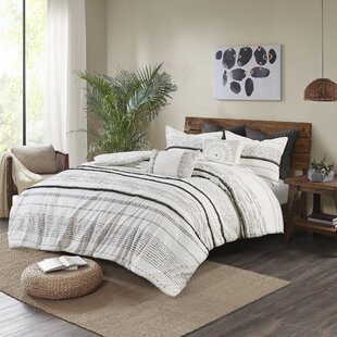 INK+IVY Nea Boho 3-Piece Striped Cotton Duvet Set