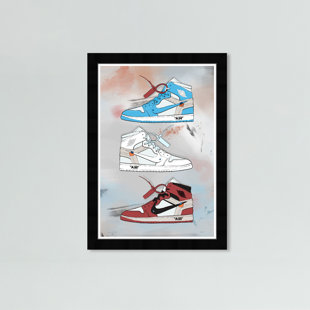 HATCHER & ETHAN My Sneaker Collection Paint by Hatcher and Ethan - Picture Frame Graphic Art Print on Paper