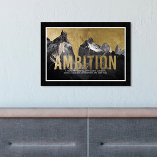 HATCHER & ETHAN Ambitious Mountain Top by Hatcher and Ethan - Picture Frame Textual Art Print on Paper