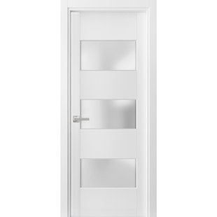 SARTODOORS Lucia Frosted Glass Wood Standard White Door