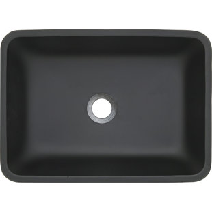 MODETTI USA LLC Black Handmade Rectangular Vessel Bathroom Sink