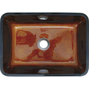 Modetti USA LLC 14.5'' Brown Tempered Glass Rectangular Bathroom Sink