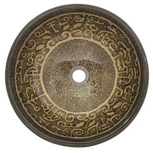 MODETTI USA LLC Brown Handmade Circular Vessel Bathroom Sink