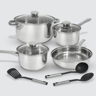 COOK PRO 10 - Piece Stainless Steel Cookware Set