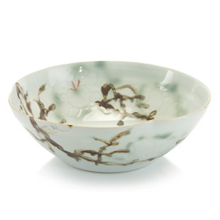 JOHN-RICHARD Curled-Rim Ceramic Decorative Bowl 1