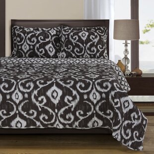 SUPERIOR Cambridge Modern & Contemporary Cotton Sateen Ikat Quilt Set