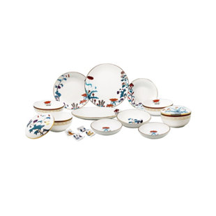 HANKOOK CHINAWARE Cho Choong Do 16 Piece Bone China Dinnerware Set, Service for 2