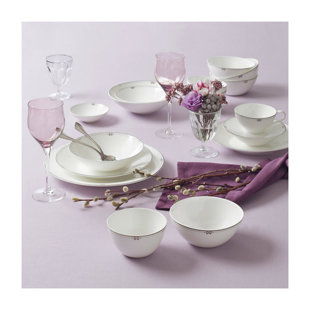 HANKOOK CHINAWARE 22 Piece Bone China Dinnerware Set - Service for 4