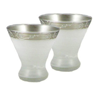GOLDEN HILL STUDIO Heirloom Swirl 7 oz. Martini Glass (Set of 2)