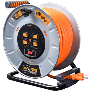 LUCECO Masterplug Heavy Duty 100Ft Extension Cord Reel