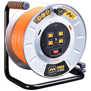 LUCECO Masterplug Heavy Duty 50Ft Extension Cord Reel