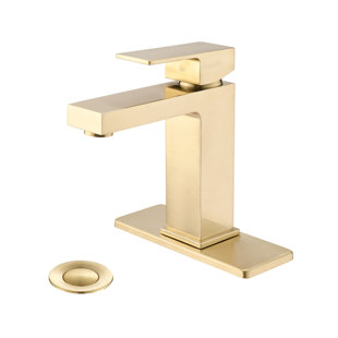 SOUEEUM Single-Hole Single-handle Bathroom Faucet with Drain Assembly