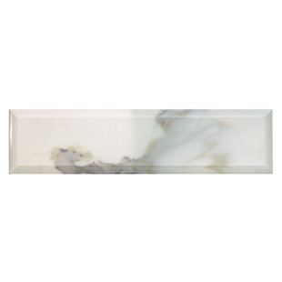 BELLUNO DESIGNS Calacatta Gold 3" x 12" Beveled Marble Wall Tile