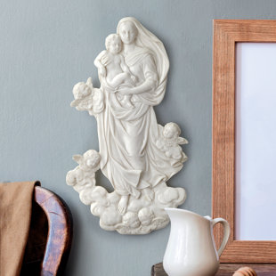 DESIGN TOSCANO Mary with Cherubs Wall Sculpture