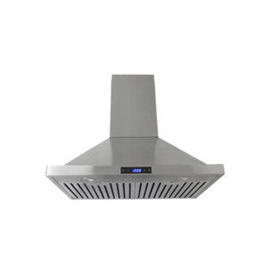 Leyso 30" Stainless Steel 760 CFM Ducted (Vented) Wall Range Hood with Baffle Filter